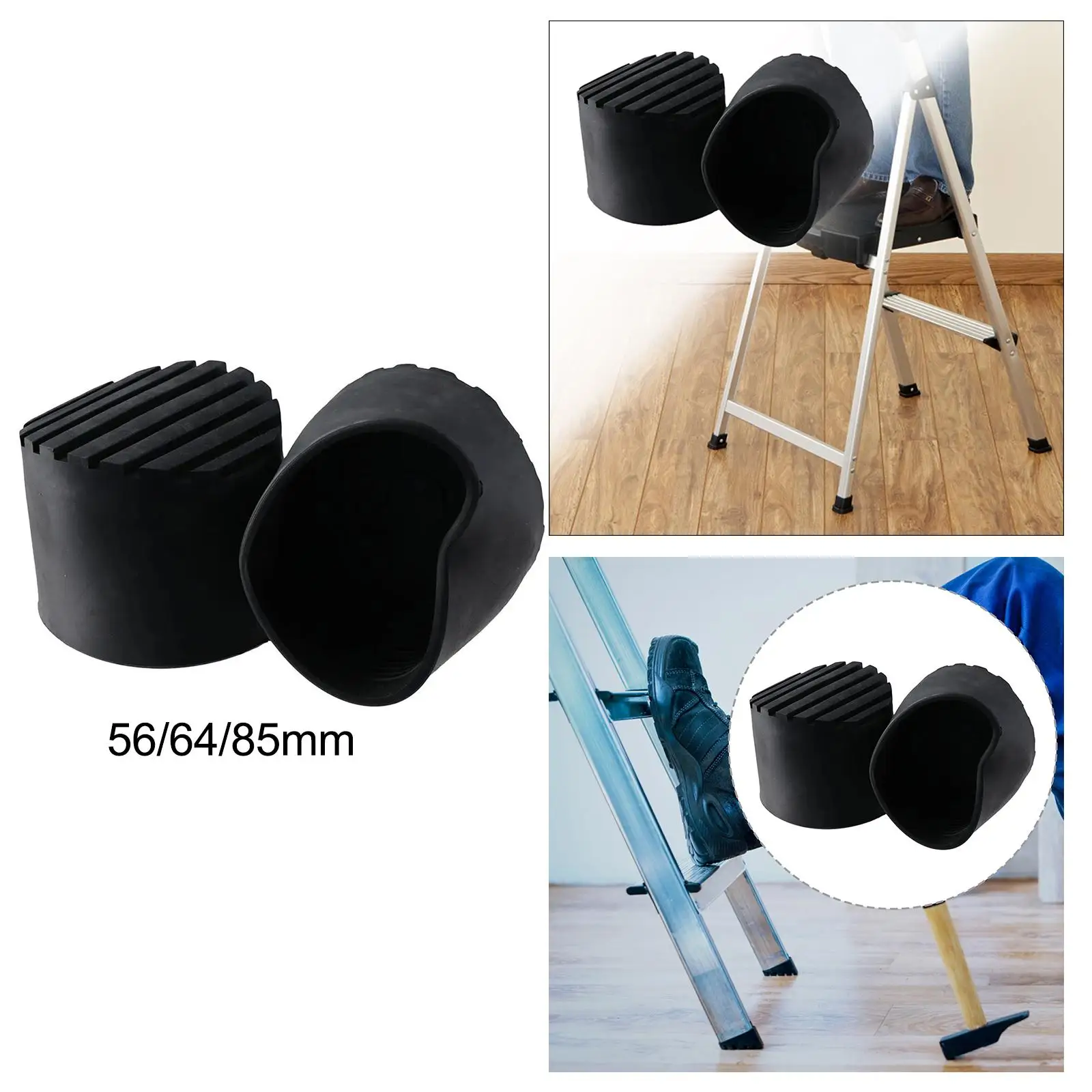 Step Ladder Rubber Feet Cover Soundproof Non Slip Protection Mat for Garden Metal Ladder Accessory