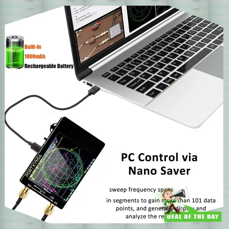 Entrega en 24 horas Nanovna Plus versión mejorada analizador de red vectorial 50Khz-2,7 Ghz MF VHF UHF con tarjeta SD de 32G para antena