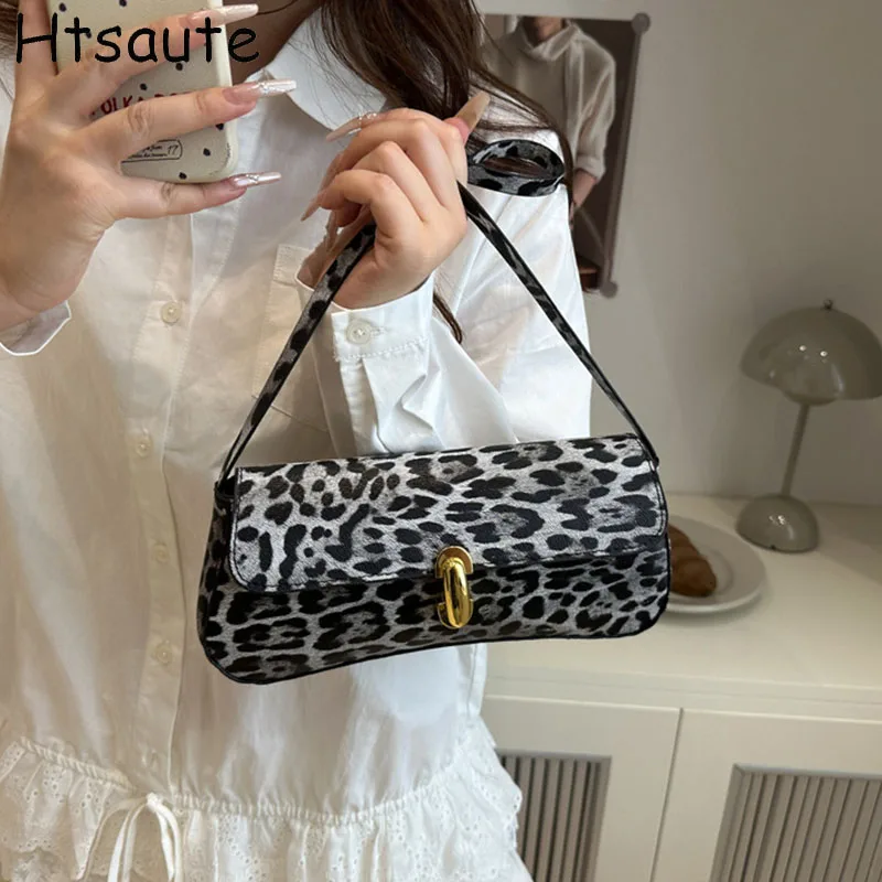 

PU Leather Mini Handbags Leopard Underarm Shoulder Bag Top-Handle Bag Small Work Bags for Women Gilrls Tote Work Shopping Travel
