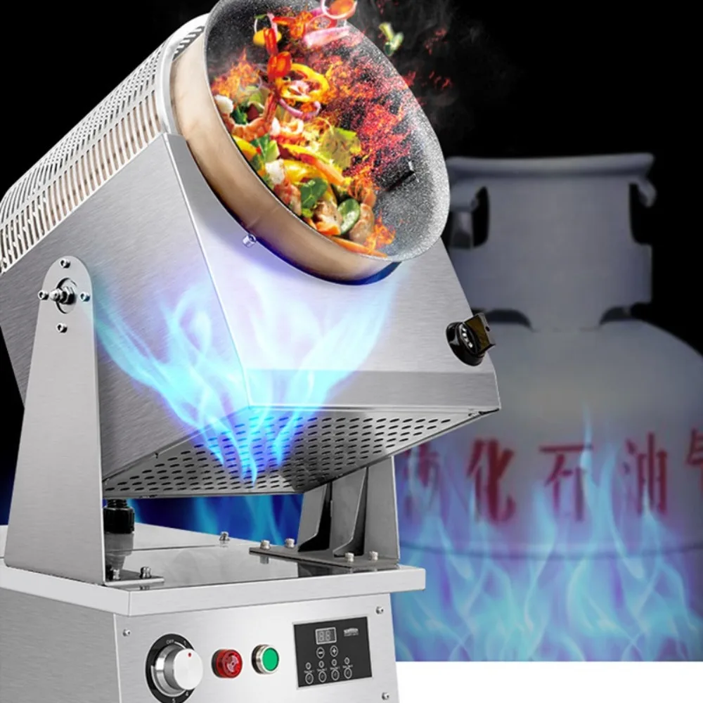 Smart gas/electric wok with automatic timer for Asian cuflour mills