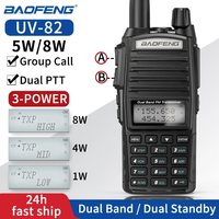 Baofeng UV 82 Walkie Talkie Real 5W 8W Ham Radio Comunicador Dual PTT Long Range 2 Way Portable FM Amateur Radio Station