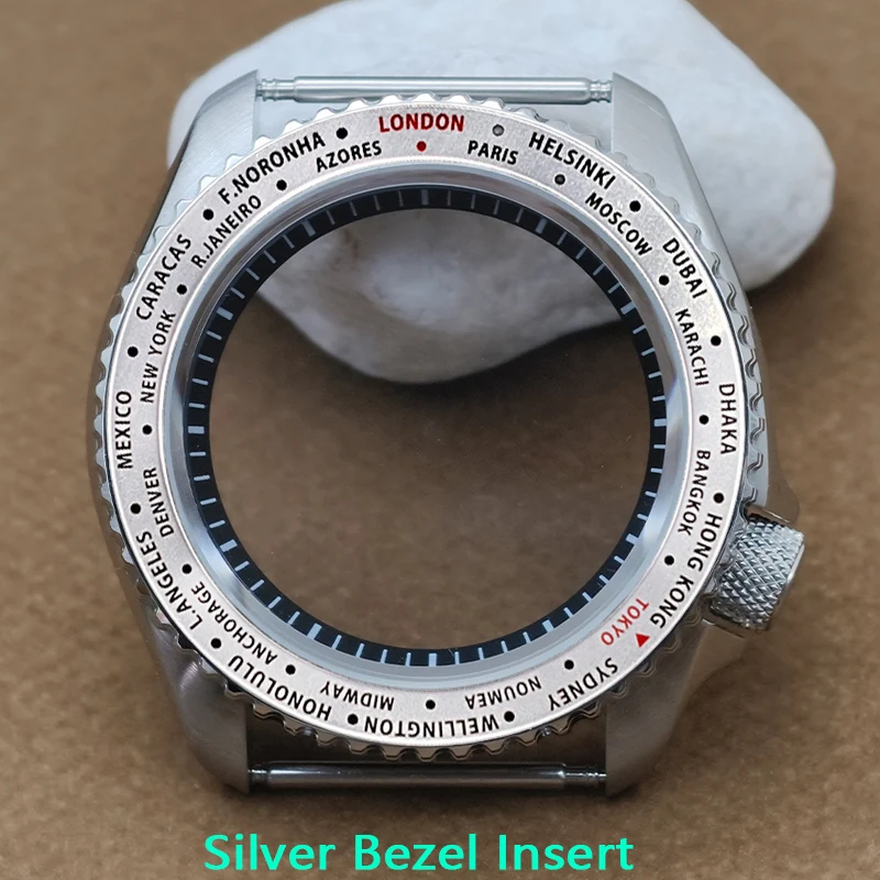 

NH35 Cases 42mm Silver SKX007 Watch Case Flat Sapphire Glass Fits NH35 NH36 4R 6R 7S26 Movement Mod 28.5mm Dial Men Watch Case