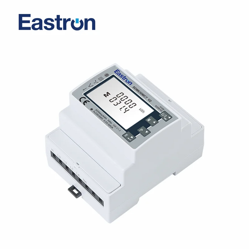 Imagem -03 - Medidor Trifásico da Energia do Trilho do Ruído de Quatro Fios Rs485 Modbus Rtu e Saída do Pulso Sdm630mct v2 Não Mid 1a 5a ct Conectado