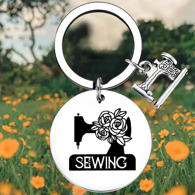 Quilting Key Chain Ring Sewing Keyring keychains pendant Dressmaker Tailor Retirement Gift Seamstress Gift