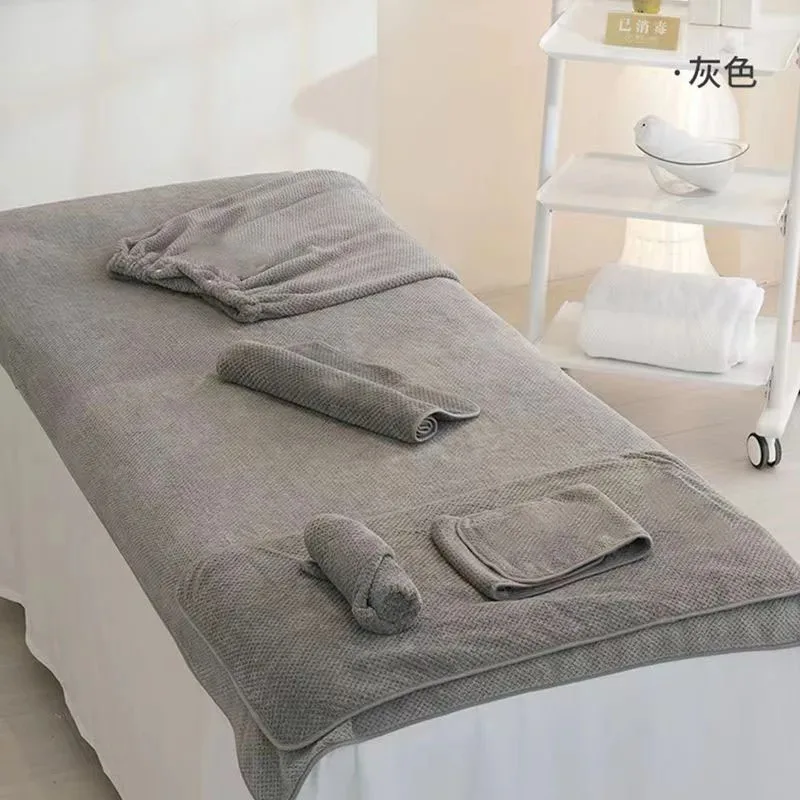 

Nano-velvet SPA Towel Bed Towel Thickened Strong Absorbent Towel Beauty Salon Customized Logo Set Bath Hair Towels for CLINIC