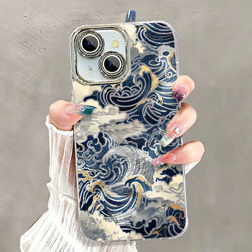 우키요에 바다 물결 다이아몬드 렌즈 플레이팅 폰 케이스 - Phone Accessories Beads 리뷰 및 가격