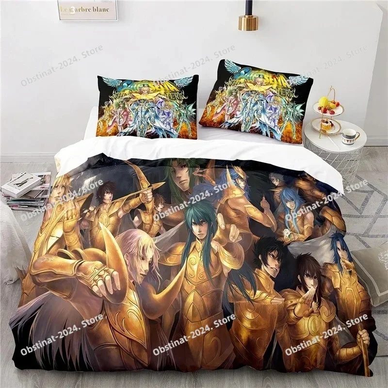 

Anime 3d Saint Seiya Bedding Set Printed single Comforter Quilt Bed Cover Duvet Cover Pillow Case 3 Pieces Sets Kids Adult Size