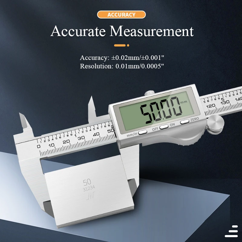 High Precision Stainless Steel Electronic Digital Vernier Calipers Measuring Tool 150mm/200mm/300mm with Large LCD Screen