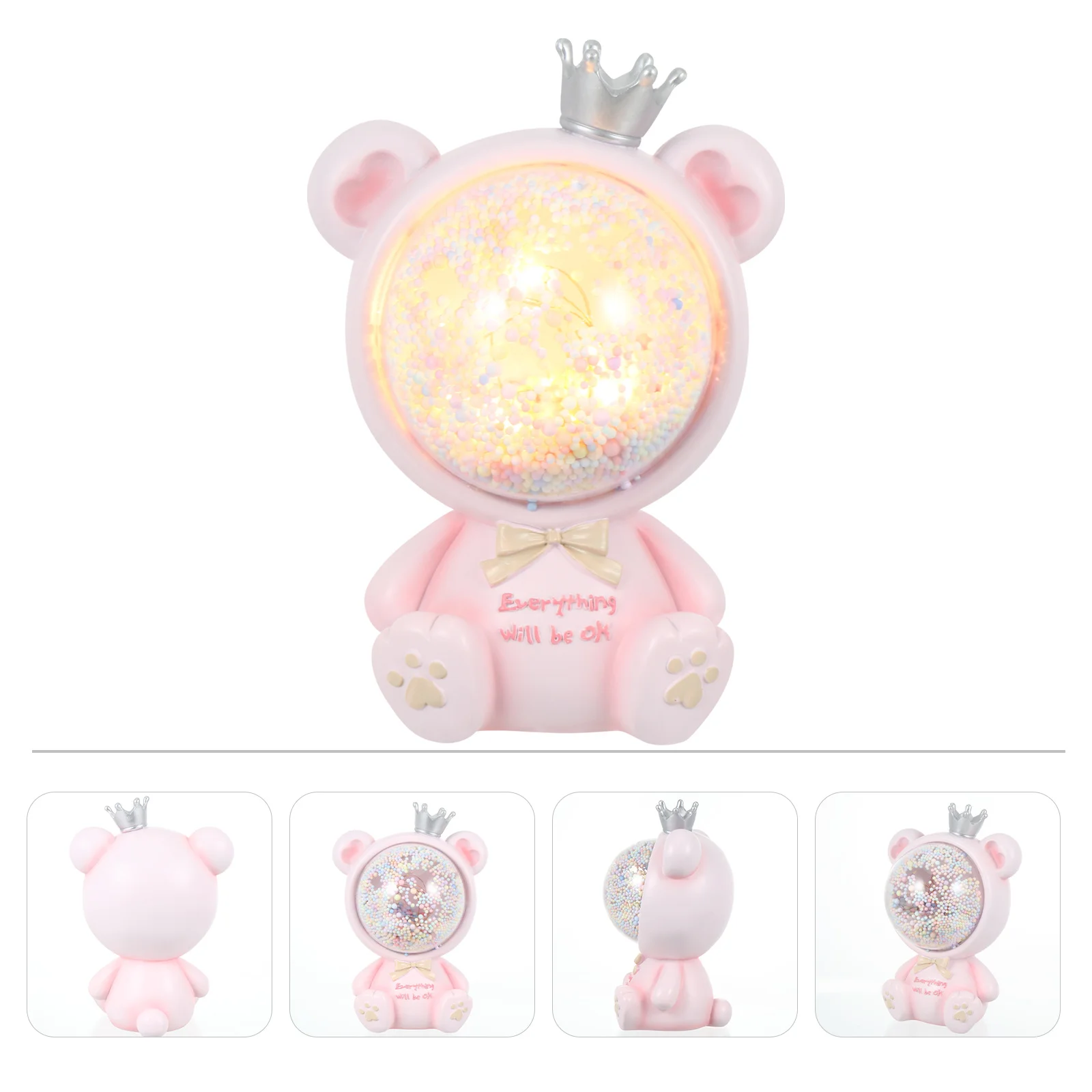 

1Pcs Adorable Space Bear Resin Night Decorative Ornament Lovely Birthday Gift Desktop Light Night Lamp