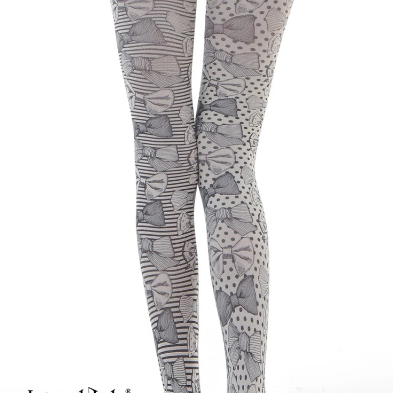 Vintage Design Cute Bow Polka Dot Y2k Sweet Girl Print Women's Hosiery 2025 Autumn New Fashion Lolita Versatile Tights Ladies