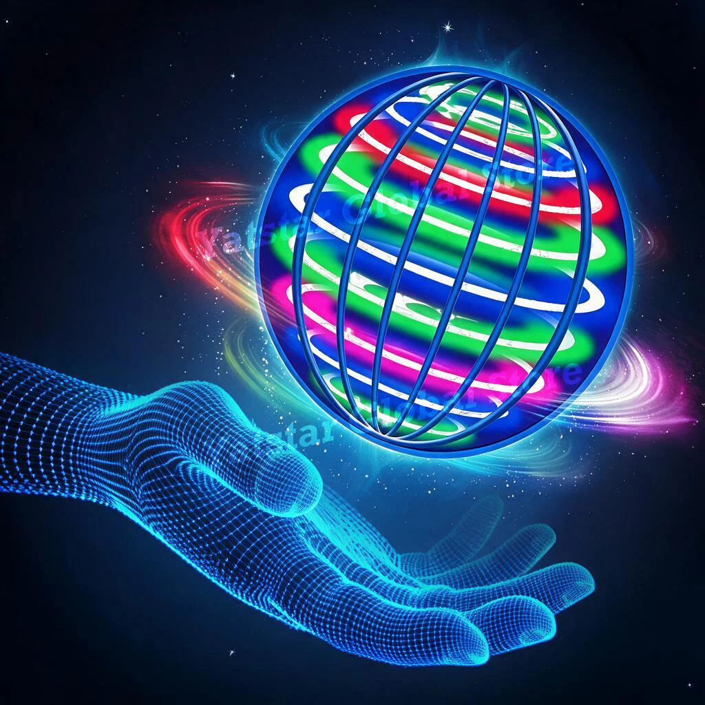 Hand Controlled Magic Flying Spinner Ball with LED Lights, 360° Rotating Gyro Hover Orb, Outdoor Fidget Toy for Adults and Teens