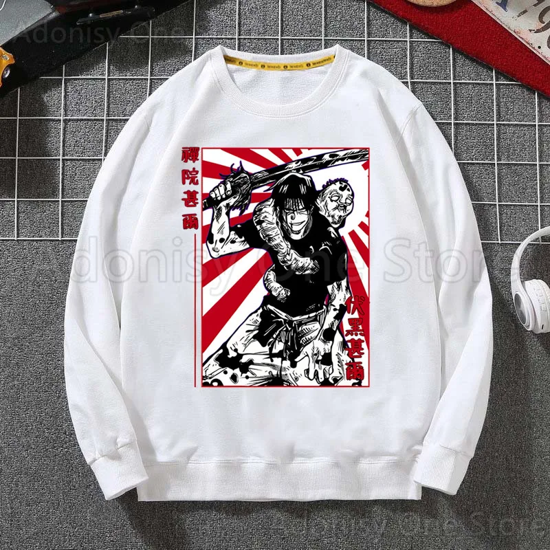 Toji Fushiguro Men Hoodie Autumn Hip Hop Streetwear Men Pullover Sweatshirts Hoodies Mens White Color Hoodie Male