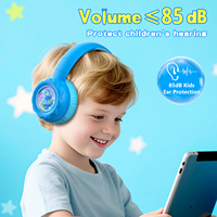 ONIKUMA B30 Wireless Headset Bluetooth with 85dB Kids Ear Protection Cartoon Dinosaur Kids Learning Headphones Birthday Gift
