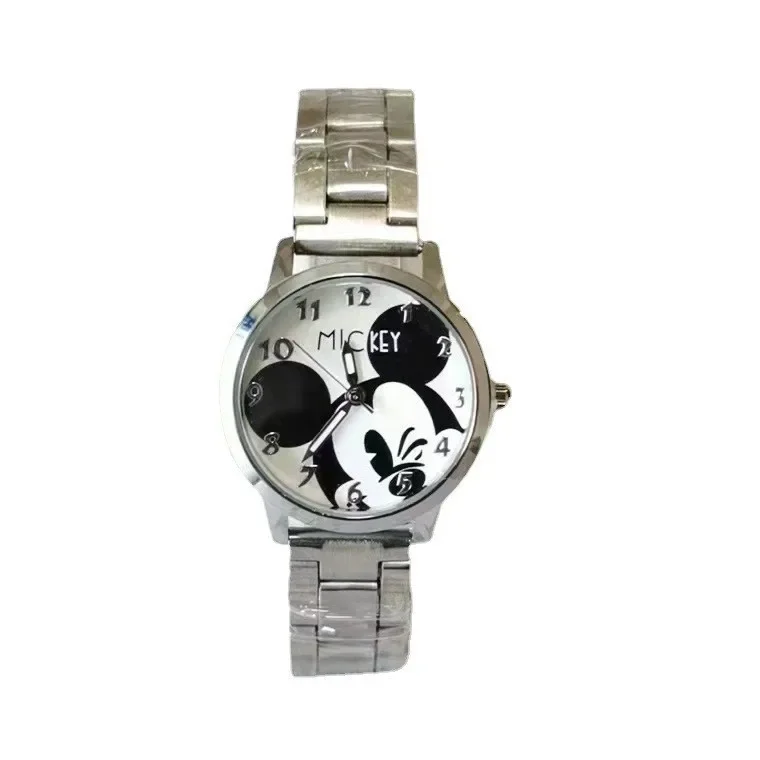 Disney Mickey Minnie Watch Cartoon 3D Convex Scale Quartz Wristwatch Boy Girl Teenager Student Fashion Clock for Christmas Gift