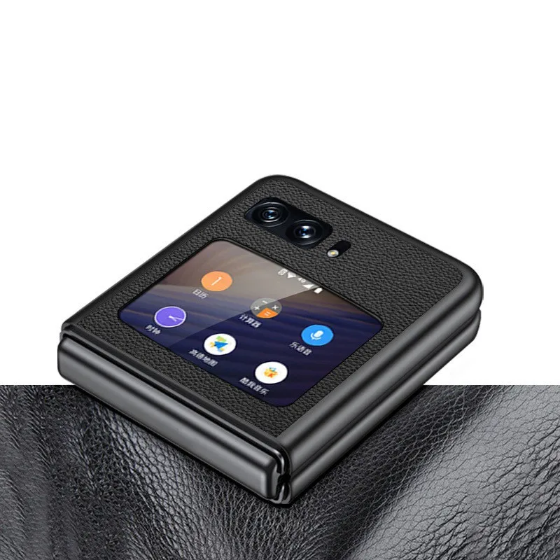 Luxury Retro Genuine Leather Phone Case for MOTOROLA MOTO RAZR 2022 Deluxe Vintage Classic Shockproof Armor Back Cover