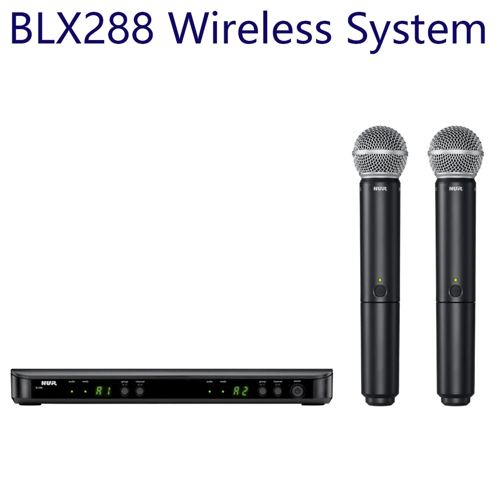 BLX288/SM58 Wireless Microphone BLX8 Mic Professional Dual Channel System For Stage Singing Church Speech Family Karaoke