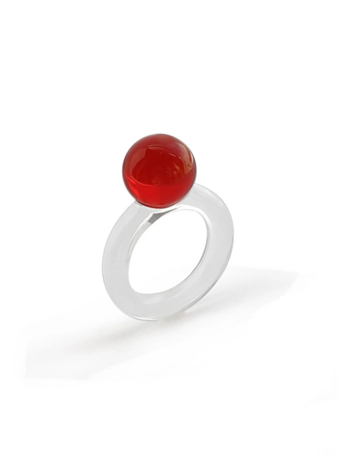 

Acrylic Resin Transparent Ring Candy Glass Ball Finger Ring Sle New Season Faion Jewelry Women's Fre Outright Sto