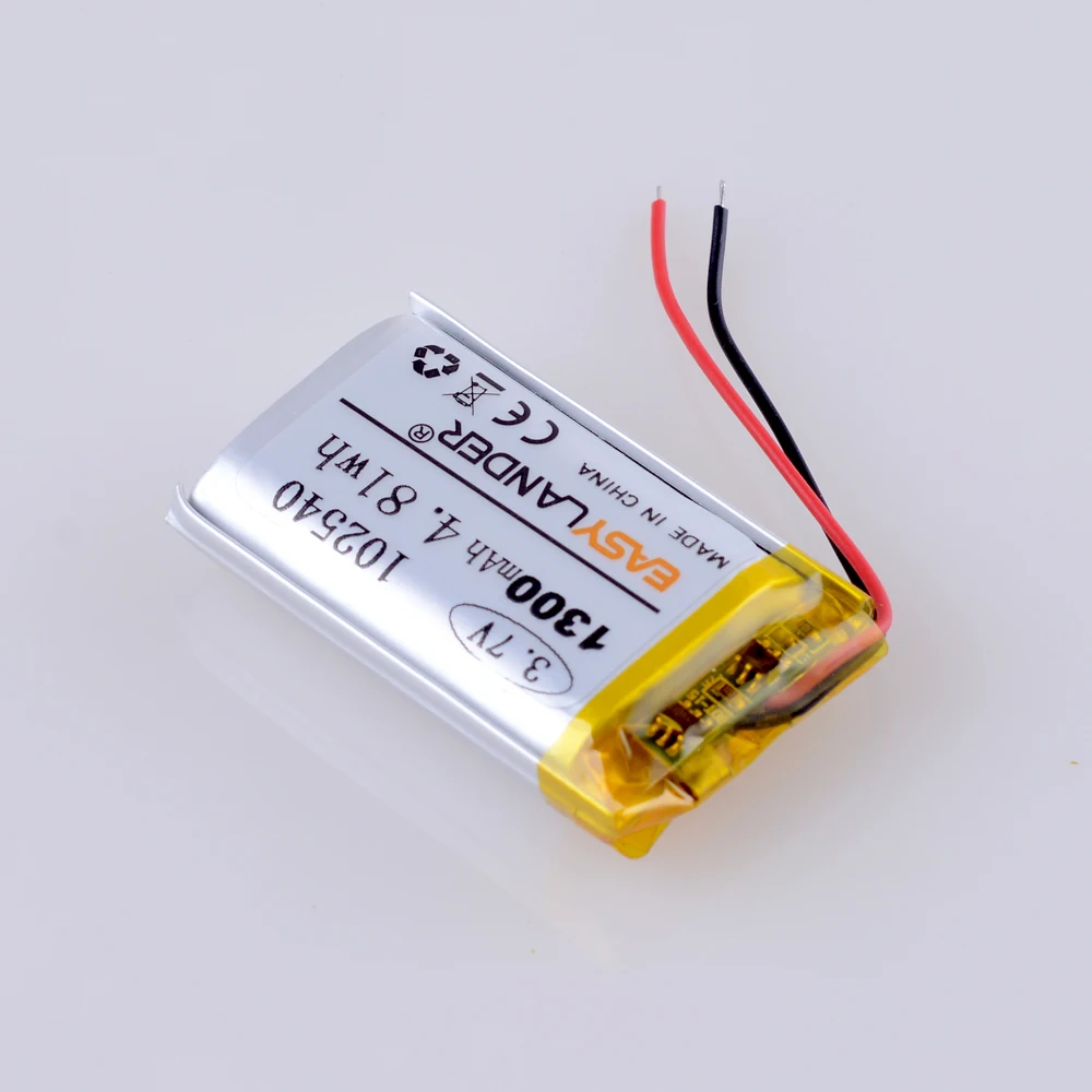 3.7V,1300mAH 102540 Polymer Lithium Ion / Li-ion Battery  Replace the Recorder in the Mirror