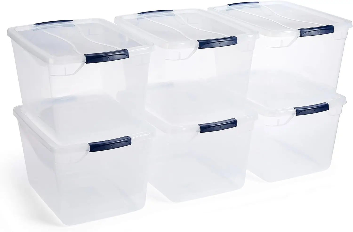 

Made in USA, Stackable Large Clear Storage Bins with Lids, See-Through Plastic Storage, with Latching Lids, BPA-Free