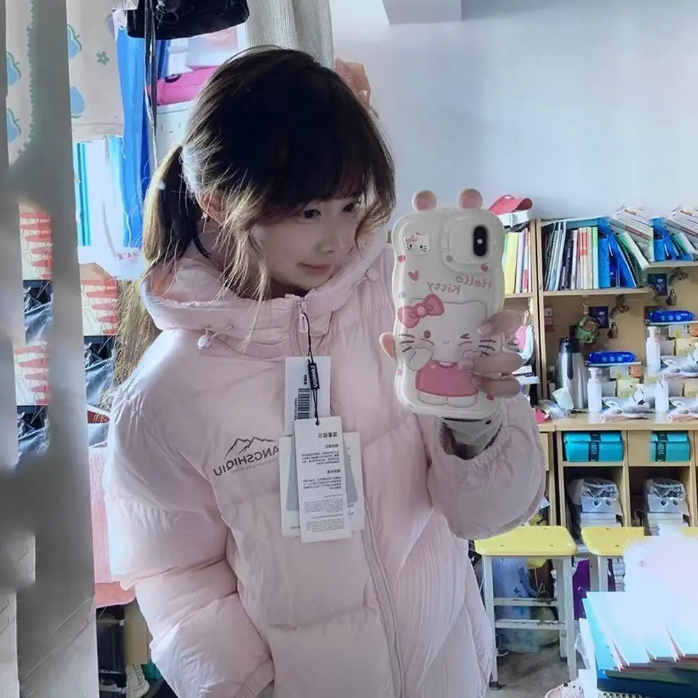 Coreano sle azul com capuz algodão jaet feminino inverno thi quente estudante versátil pão sle tamanho pequeno na moda casaco de algodão