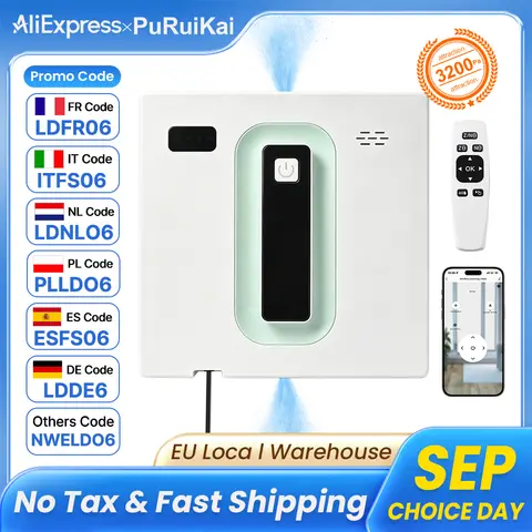 PuRuiKai Robot Electric Automatic Window Cleaning Robotic , With APP/Remote Control,With Voice Broadcast Two-way Automatic Spray
