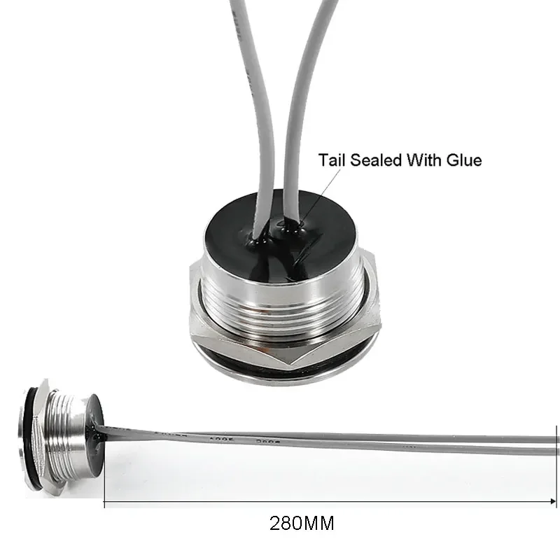 Stainless Steel IP68 Waterproof Piezo Switch 16mm 19mm 22mm 25mm 1NO Self Reset Touch Switch Underwater Push Button