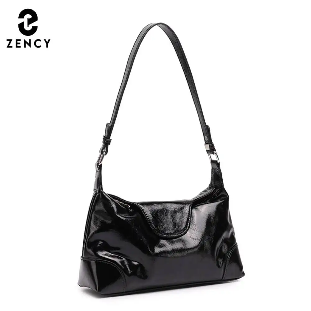 Zency Oil Wax Genuine Leather Hobo Bags For Women Fashion Designer Shoulder Bag Commuters Large Capacity Handbag Crossbody Purse