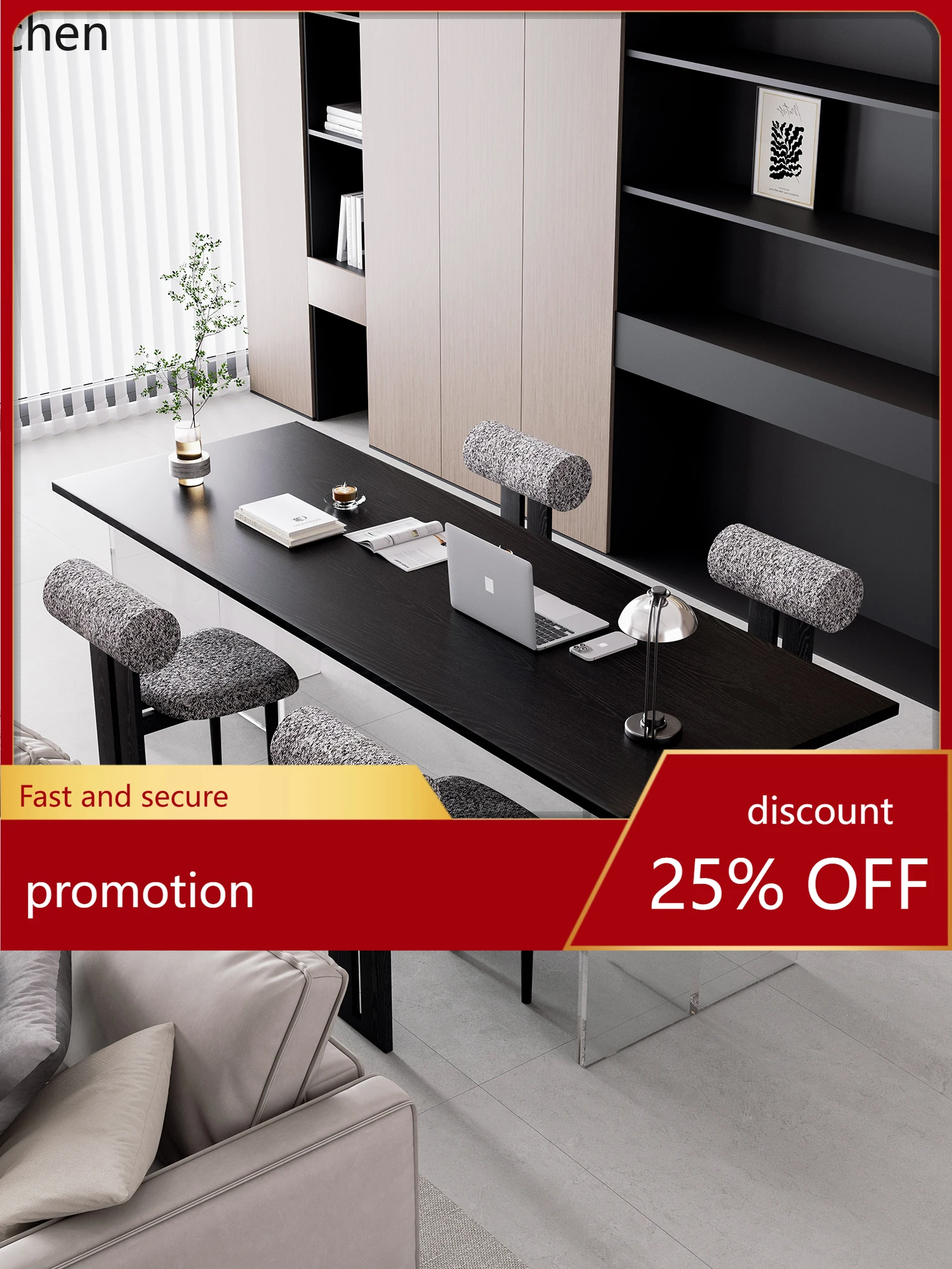 

CZ Solid Wood Desk for Home Living Room Sofa Back Long Table Double Person Study Office Desk