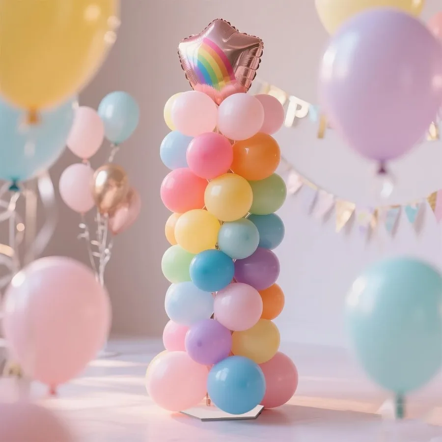 Balloon Stand Kit Set of 2 7 Feet Adjustable Balloon Column Stand for Floor Reusable Metal Telescopic Balloon Stands for Floor