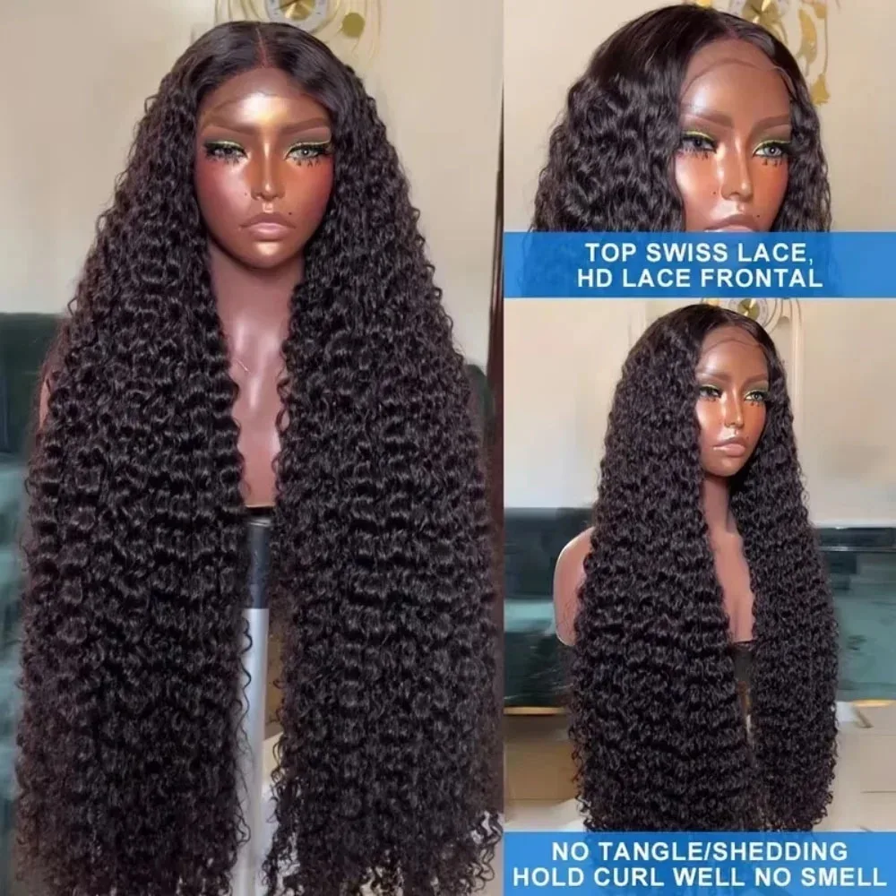 5x5 Glueless Human Hair Wig Deep Wave Lace Front Wigs Human Hair 200% Density 13x4 HD Transparent Deep Wave Frontal Wigs Human Hair With Baby Hair Natural Color Halloween Season