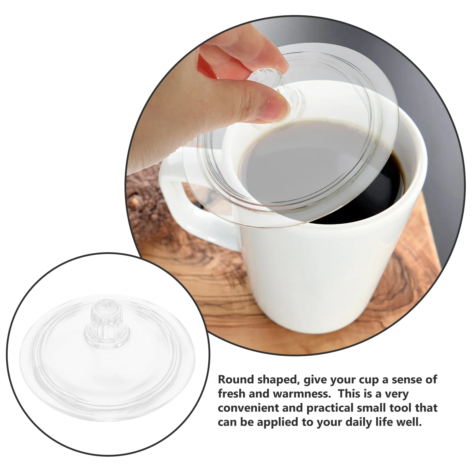 

Replacement Transparent Glass Cup Lid Round Cover with Handle for Tea Kettle Water Cup Beverage Dispenser Mug Lid