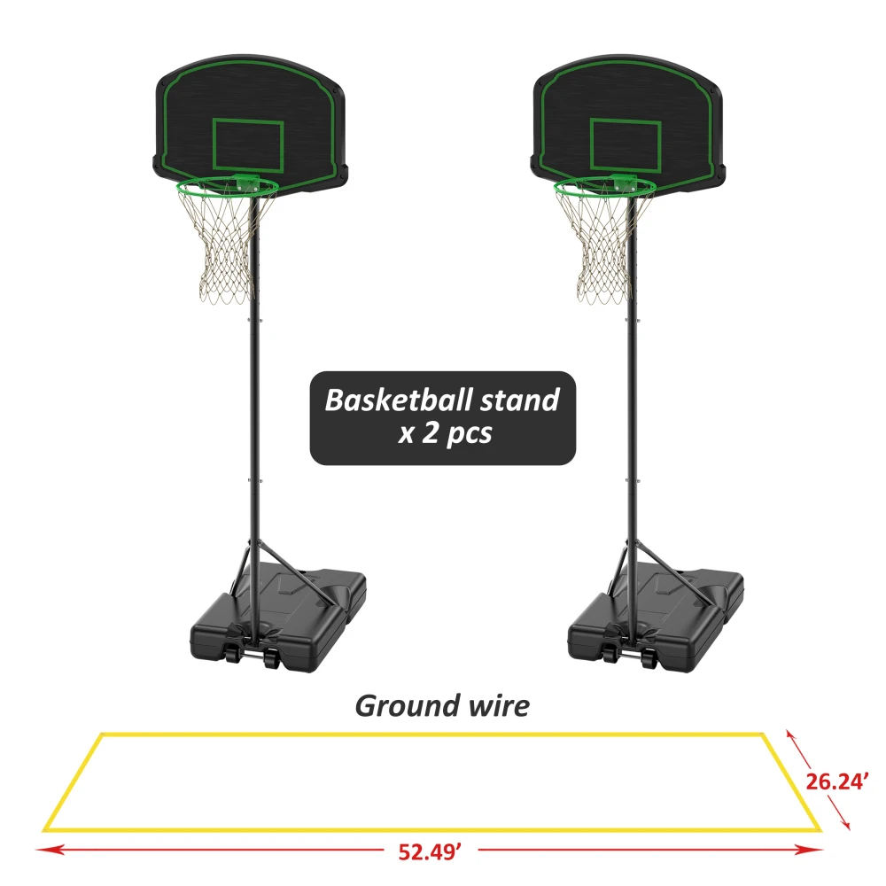 Basketball Hoop System Stand with 30in Backboard,Fillable Base with Wheels for Kids, Youth