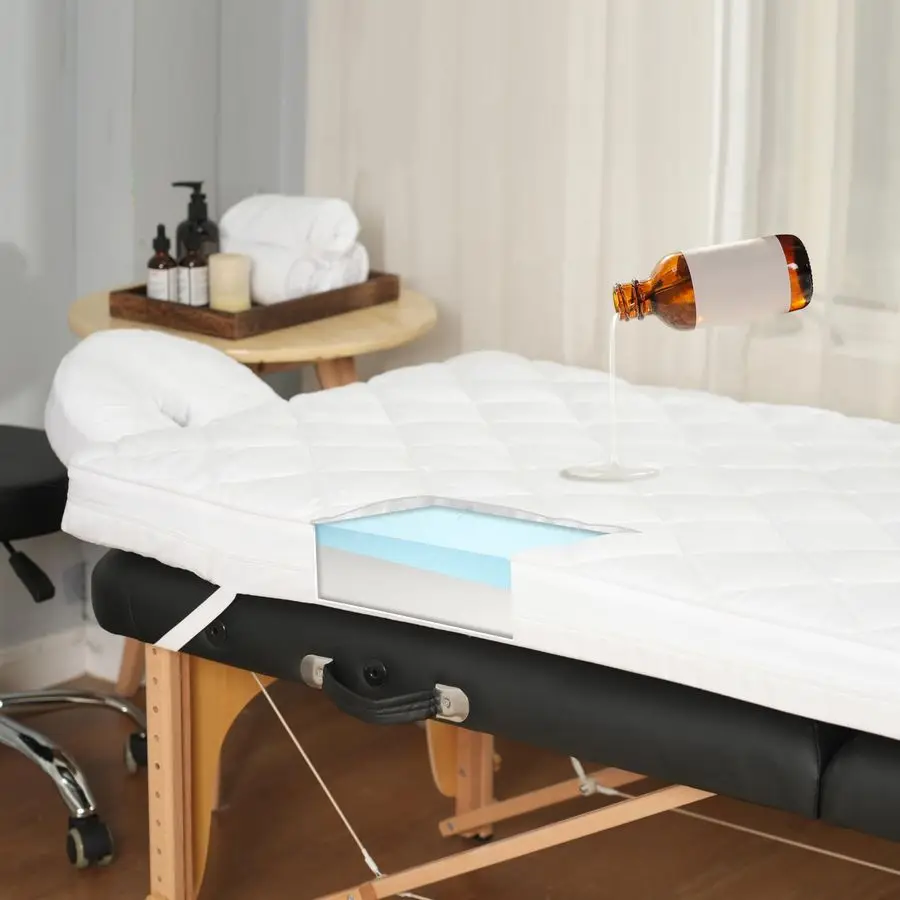 

3.2 Inch Lash Bed Topper Set,Gel Memory Foam Massage Bed Topper, Waterproof Fluffy Pillow Top Cover for Spa Esthetician Wax,Inc