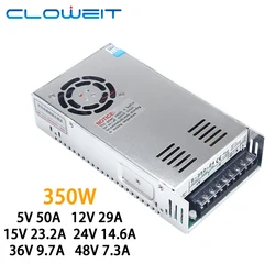 Cloweit 350W SMPS Switching Power Supply Adapter Transformer for LED Power Amplifier S-350 5V 12V 15V 24V 36V 48V 215x115x50mm