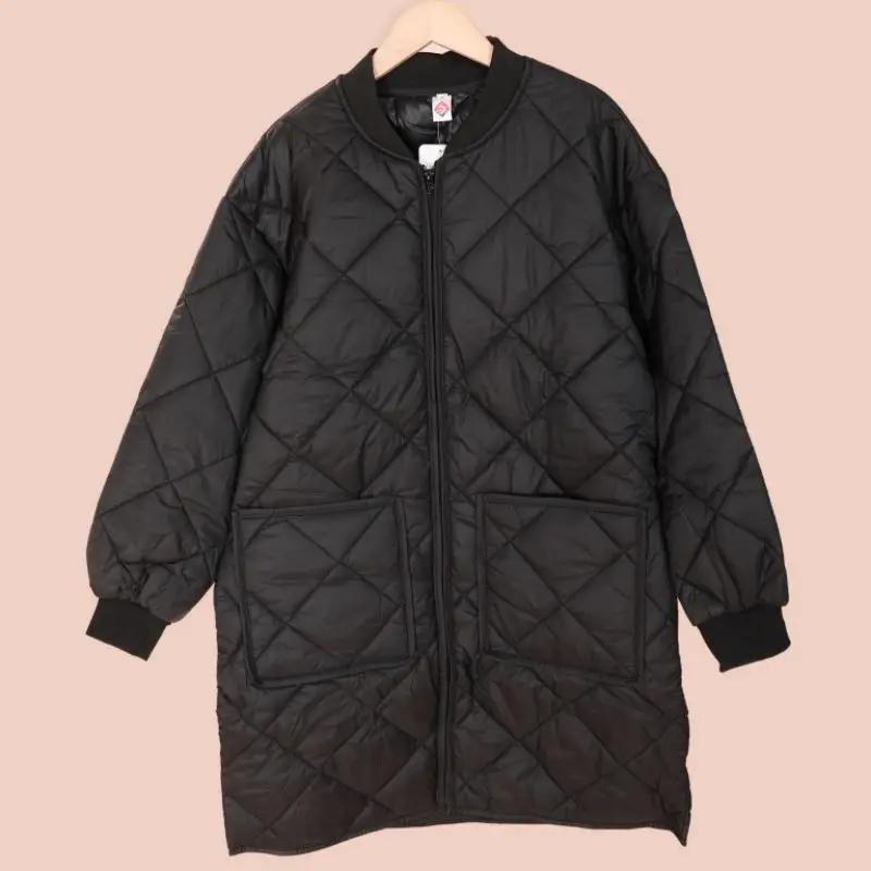 Autumn and Winter New Women's Cotton Robe Loose Splicing Commuter Windproof Oversized Inner Tank Jacket