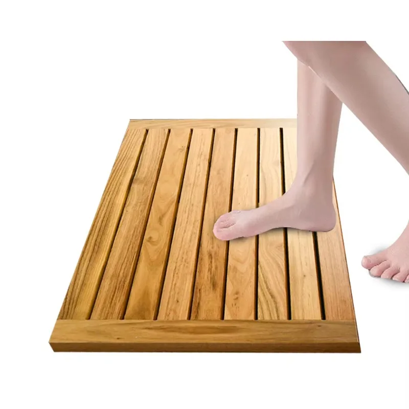 

Luxury Large Size Quick Drying Diatomaceous Earth Bathtub Floor Absorbent Non-slip Wooden Bath Mat Bathroom Curtains