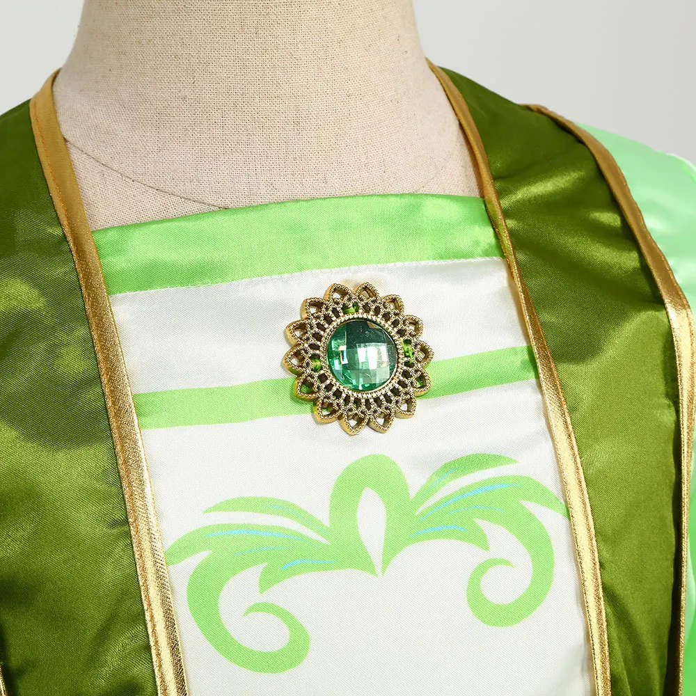 Traditionelles chinesisches Hanfu-Kleid für Mädchen, langärmelig, mit Blumenmuster, im Stil eines alten Prinzessinnenkostüms, für Kinder, Halloween, Karneval, Party-Outfit. – Detail 6