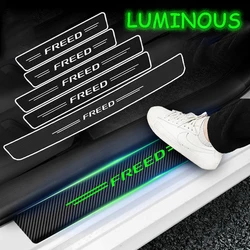 Luminous Car Door Threshold Scuff Plate Decals Sill Protector Stickers for Honda FREED Logo Auto Door Entry Pedal Guards