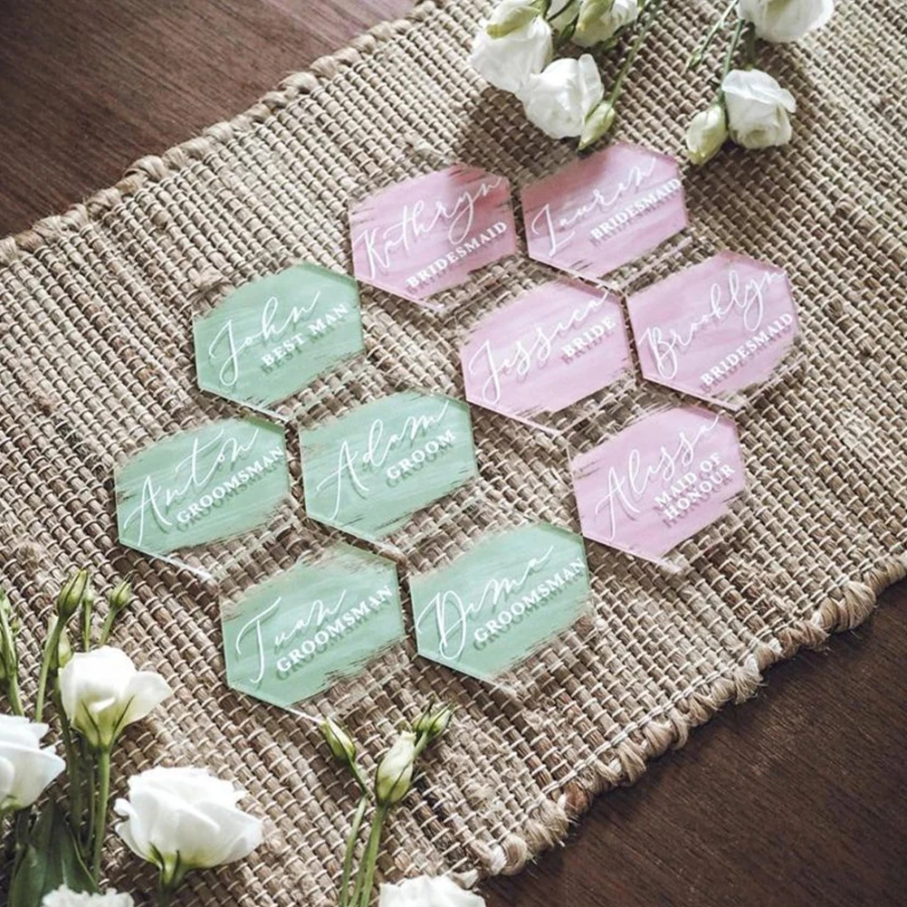 

20 Pcs Acrylic Name Plate Seat Cards Transparent Table Numbers for Wedding Acrylic Sheets Reception Blank Signs