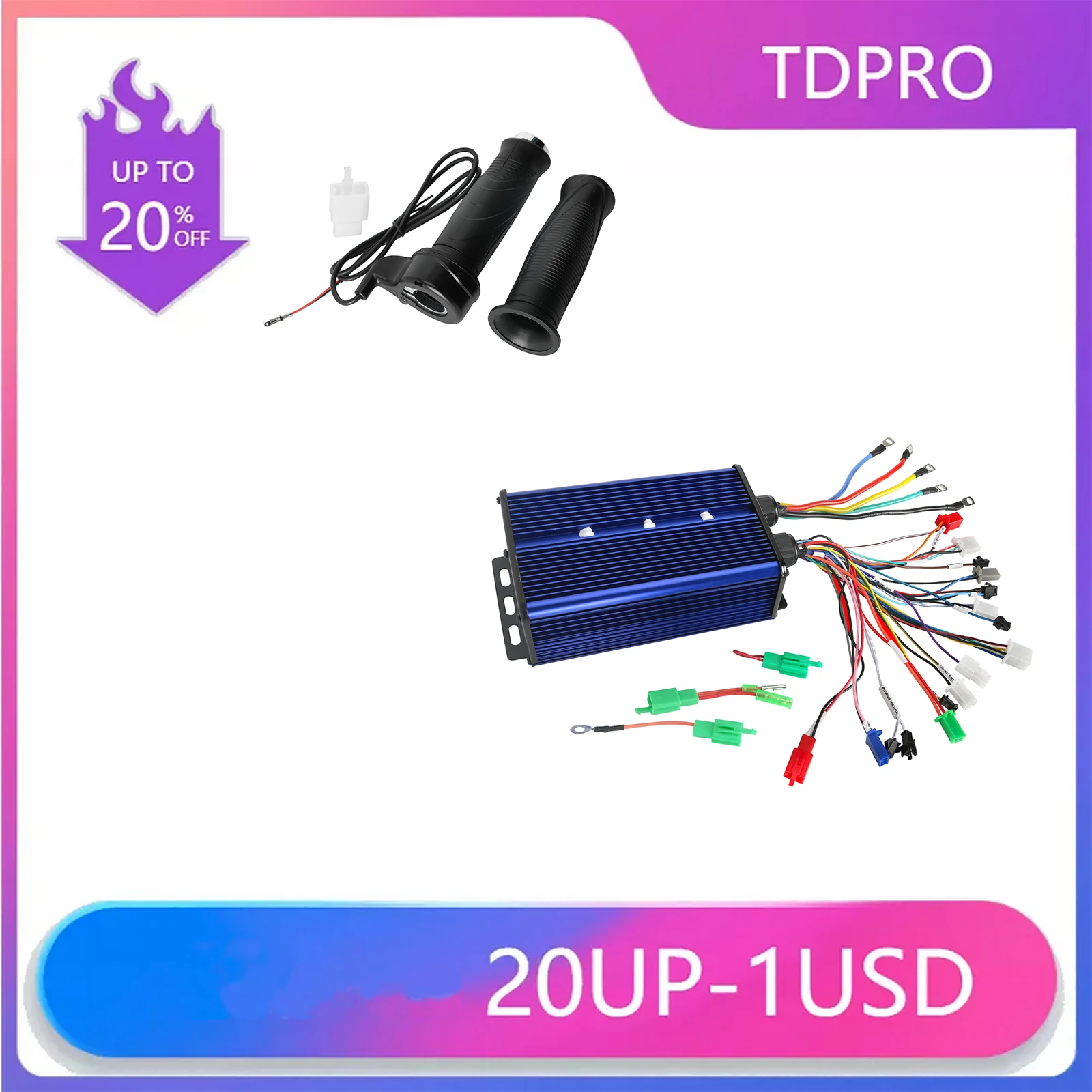 TDPRO 36V/48V 60V 72V 84V 60A 1000W 1800W Brushless Motor Speed Controller Electric ATV Bike Go Kart