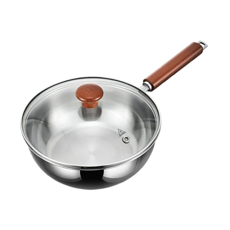 

316 Stainless Steel Frying Pan Household Kitchen Multifunctional 22cm Non-coated Skillet for Gas Induction Cooker