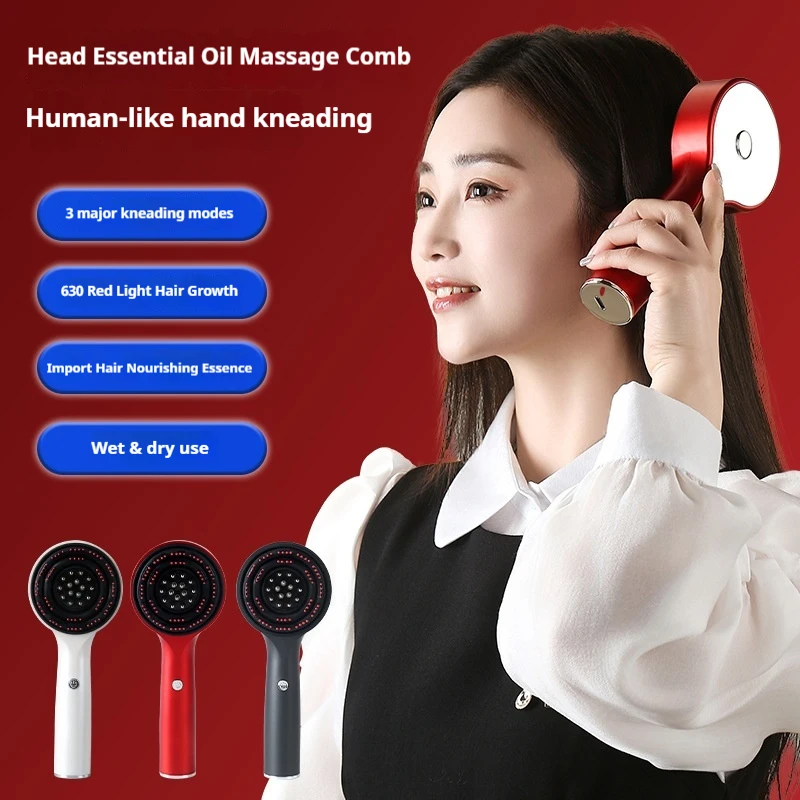 

Scalp Massage Comb Red Light Hair Nourishing Brush Wet And Dry Use Hair Essential Oil Applicator Kneading Massage Hair Care
