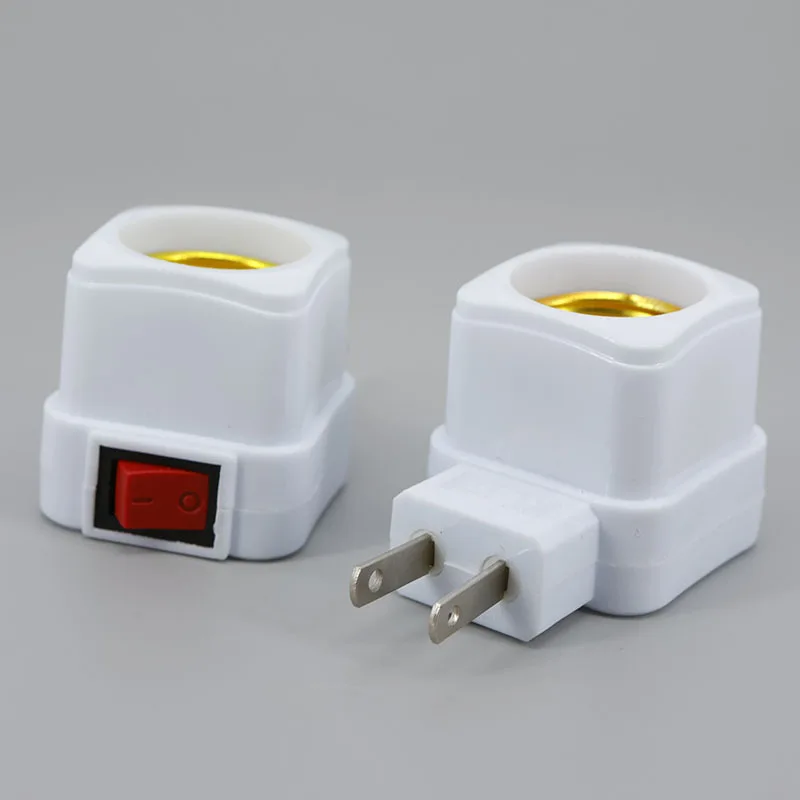 عالية الجودة مربع E27 التيار المتناوب الاتحاد الأوروبي/الولايات المتحدة التوصيل الطاقة LED ضوء الليل LED مصباح لمبات المقبس قاعدة حامل محول تشغيل/إيقاف التبديل محول o1