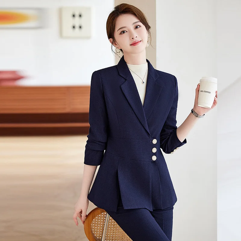 Fashion Elegant Styles Pants Set Formal Pantsuits for Women Professional Office Work Wear Autumn Winter Career Trousers Sets