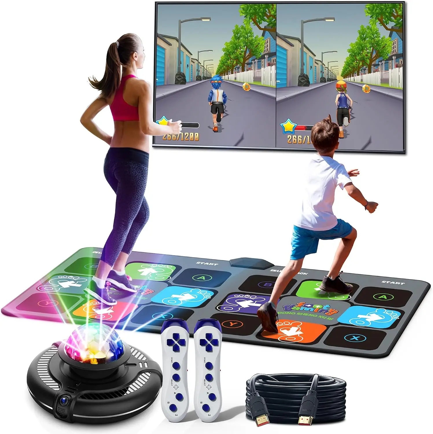 FWFX Dance Game Mat for Kids and Adults, Interactive TV Home Gym System