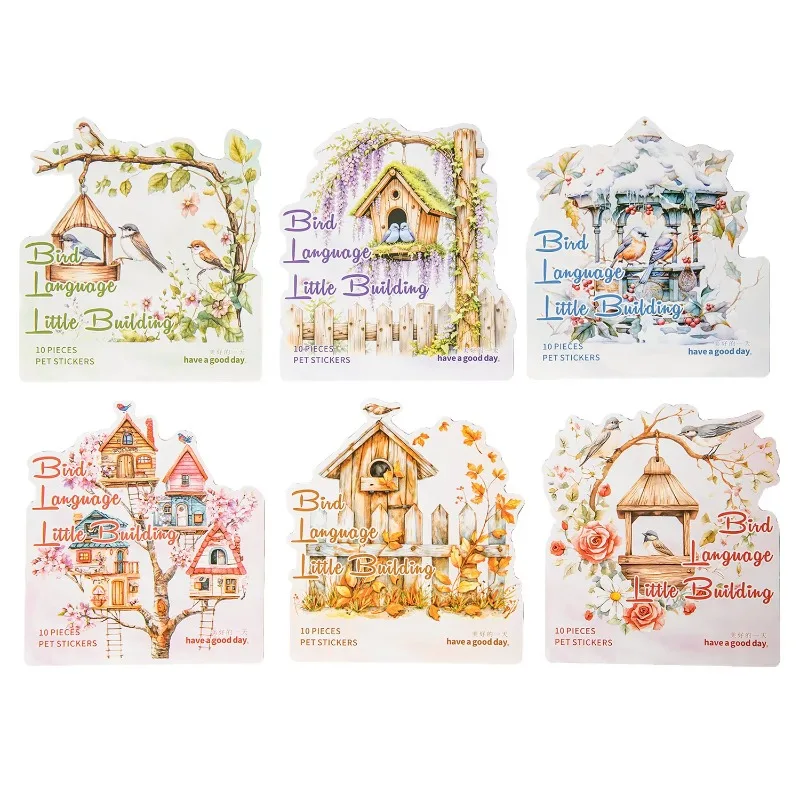 1pack/4pack Stickers Birdhouse Supplies Landscaping Handbook Material Decoration Sticker 10pcs/pack Stationery 140*106mm