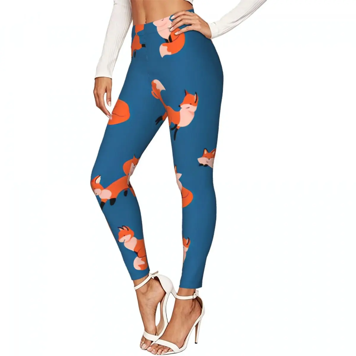 Funny Foxes Woodland Animals Women Stretchy Leggings High Elastic Comfortable Fitness Yoga Pants
