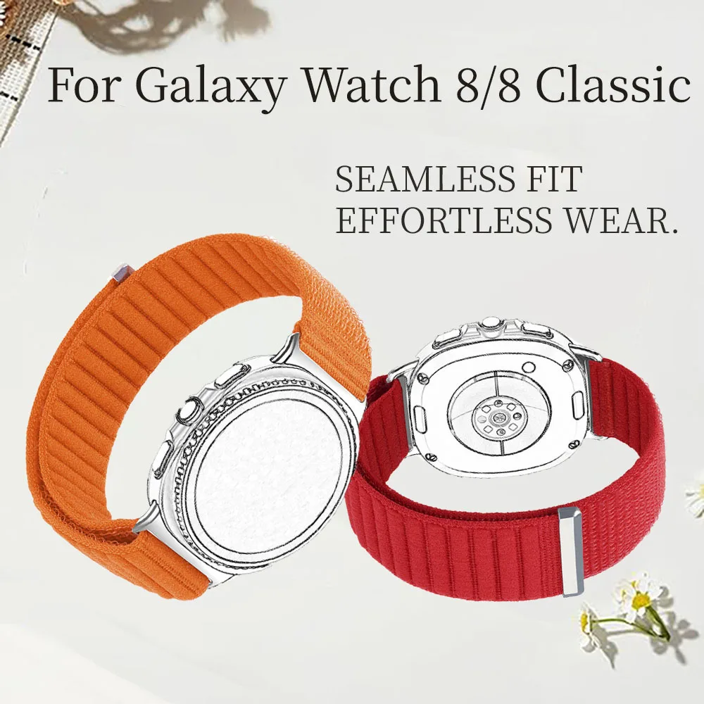 Tali Lingkaran Nilon untuk Jam Tangan Samsung Galaxy 8 40Mm 44Mm Tali Bernapas Nyaman Dikepang untuk Jam Tangan Galaxy 8 Aksesori Klasik