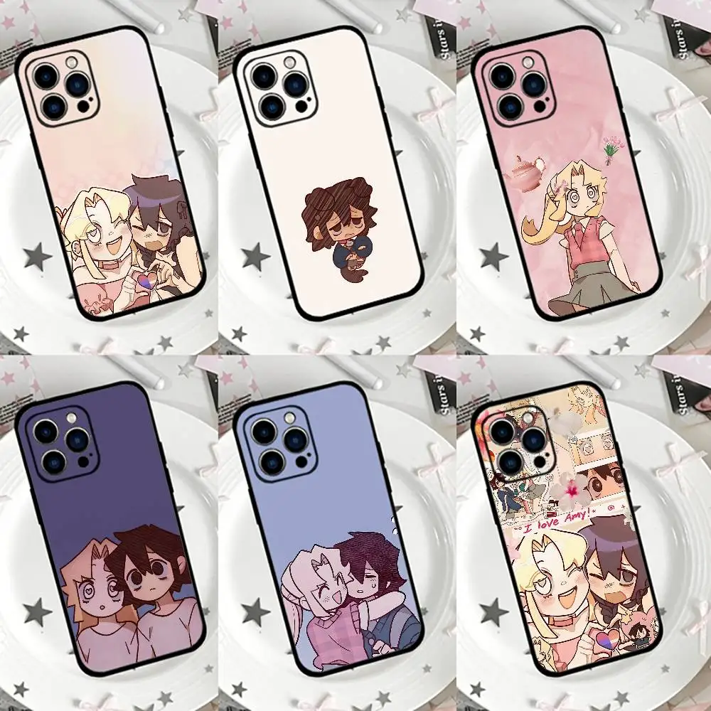I Love Amy AMY X BIBI Anime Handyhülle für iPhone 17 16 15 14 13 12 11 X XR XS Plus Pro Max Mini Weiche Schwarze Schutzhülle