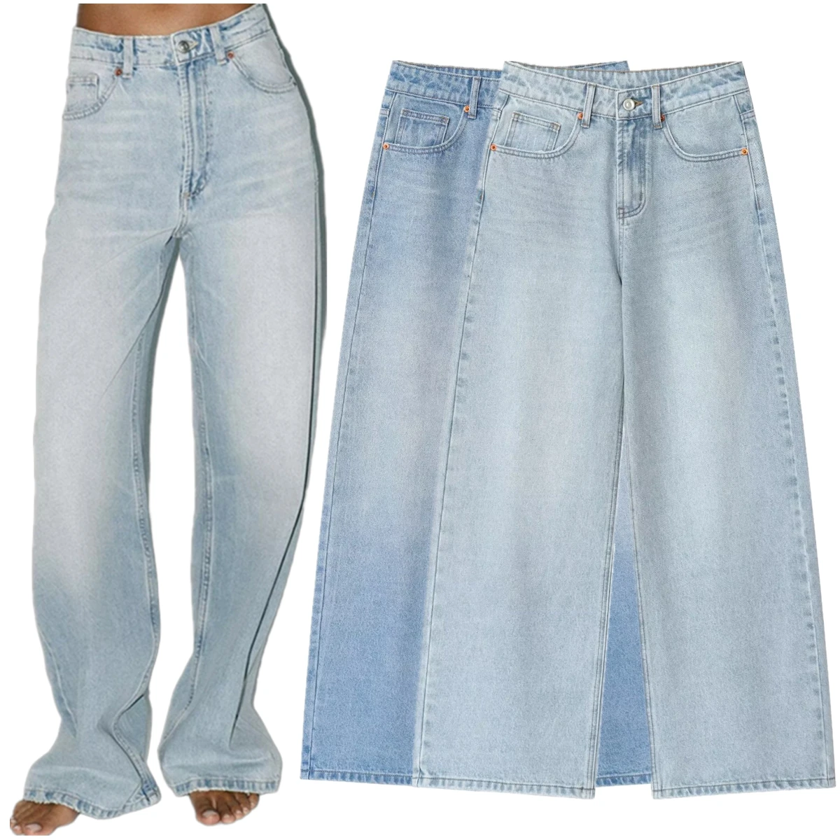 

Jenny & Dave 2026 Американские ретро джинсы для мам с высокой талией Женские минималистичные свободные широкие джинсы в стиле ленивого бойфренда Джинсовые брюки женские